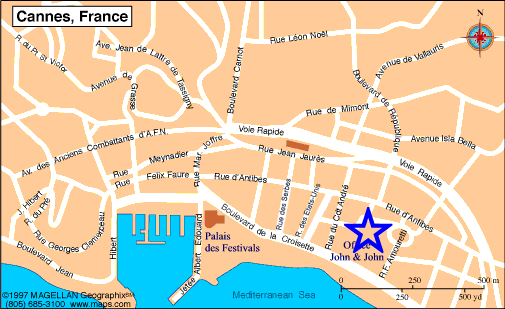 Map Cannes, John and John Real Estate, Ref 704