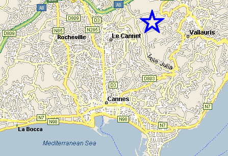 Map Cannes, John and John Real Estate, Ref 712